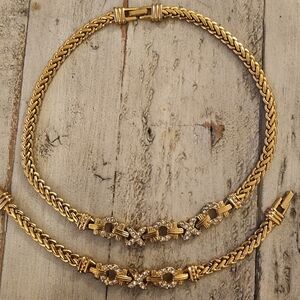 Swarovski 18k Gold Plated Necklace and Bracelet Set